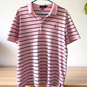 Polo Ralph Lauren Classic Fit Polo Shirt – L – Carmel Pink/Navy - Like new